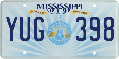 MS license plate YUG398