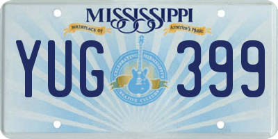 MS license plate YUG399