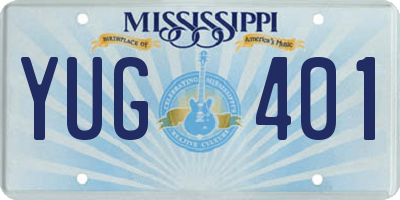 MS license plate YUG401