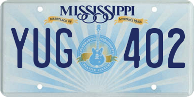 MS license plate YUG402