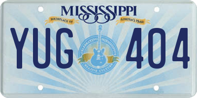 MS license plate YUG404