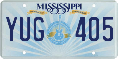 MS license plate YUG405