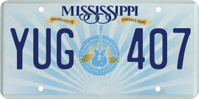 MS license plate YUG407
