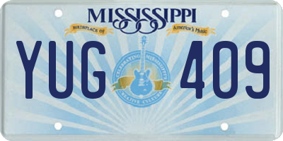 MS license plate YUG409