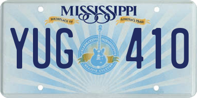 MS license plate YUG410