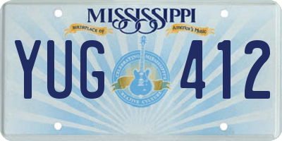 MS license plate YUG412