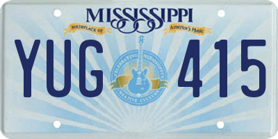 MS license plate YUG415