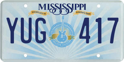 MS license plate YUG417