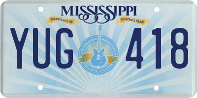 MS license plate YUG418