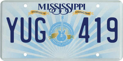 MS license plate YUG419