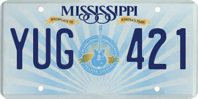 MS license plate YUG421