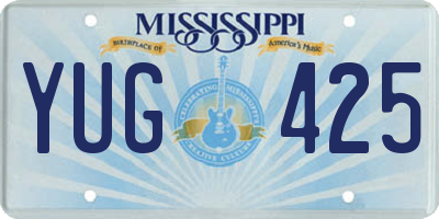 MS license plate YUG425