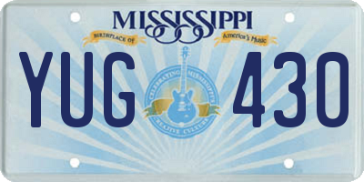 MS license plate YUG430