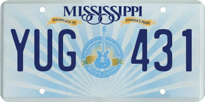 MS license plate YUG431