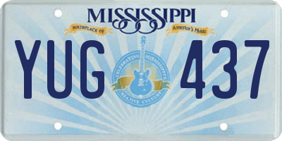 MS license plate YUG437
