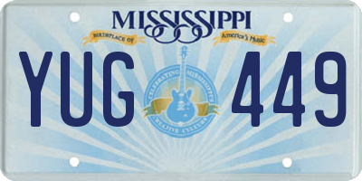 MS license plate YUG449