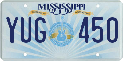 MS license plate YUG450