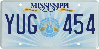 MS license plate YUG454