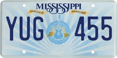 MS license plate YUG455