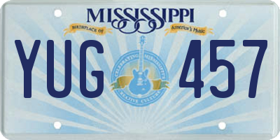 MS license plate YUG457