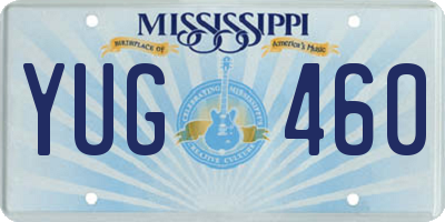MS license plate YUG460