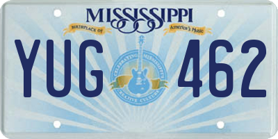 MS license plate YUG462