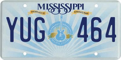 MS license plate YUG464