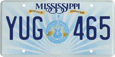 MS license plate YUG465