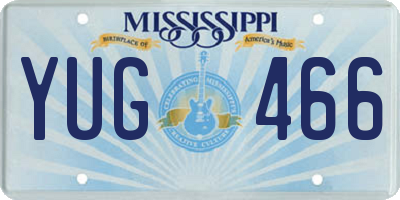 MS license plate YUG466