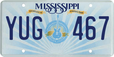 MS license plate YUG467