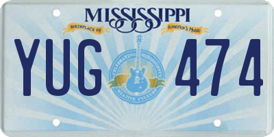 MS license plate YUG474