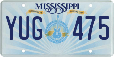 MS license plate YUG475