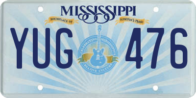 MS license plate YUG476