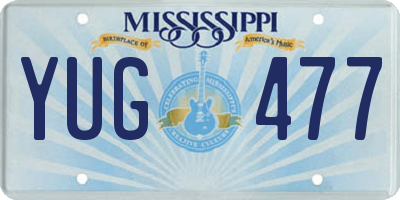 MS license plate YUG477