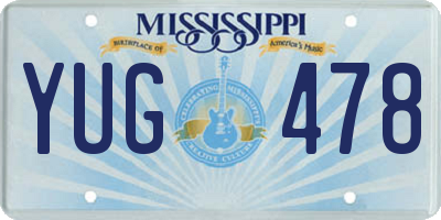 MS license plate YUG478