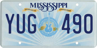 MS license plate YUG490