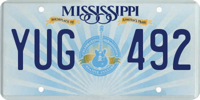 MS license plate YUG492
