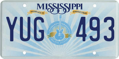 MS license plate YUG493