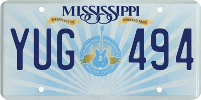 MS license plate YUG494