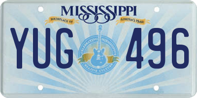 MS license plate YUG496