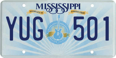 MS license plate YUG501