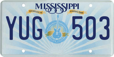 MS license plate YUG503
