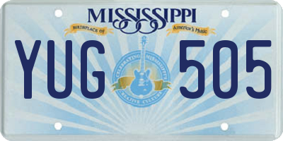 MS license plate YUG505