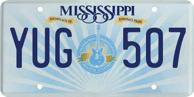 MS license plate YUG507