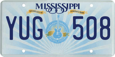MS license plate YUG508