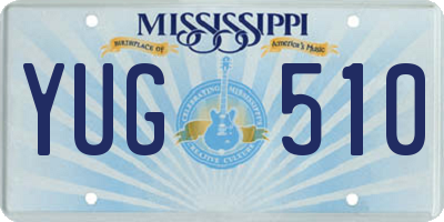MS license plate YUG510
