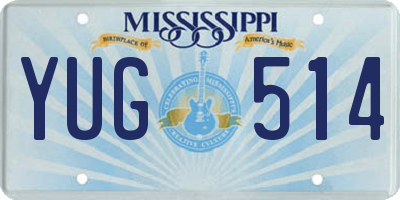 MS license plate YUG514