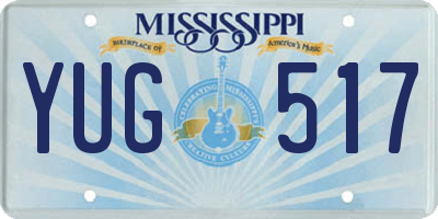 MS license plate YUG517