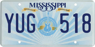 MS license plate YUG518