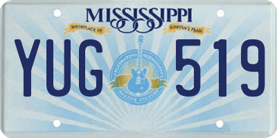 MS license plate YUG519